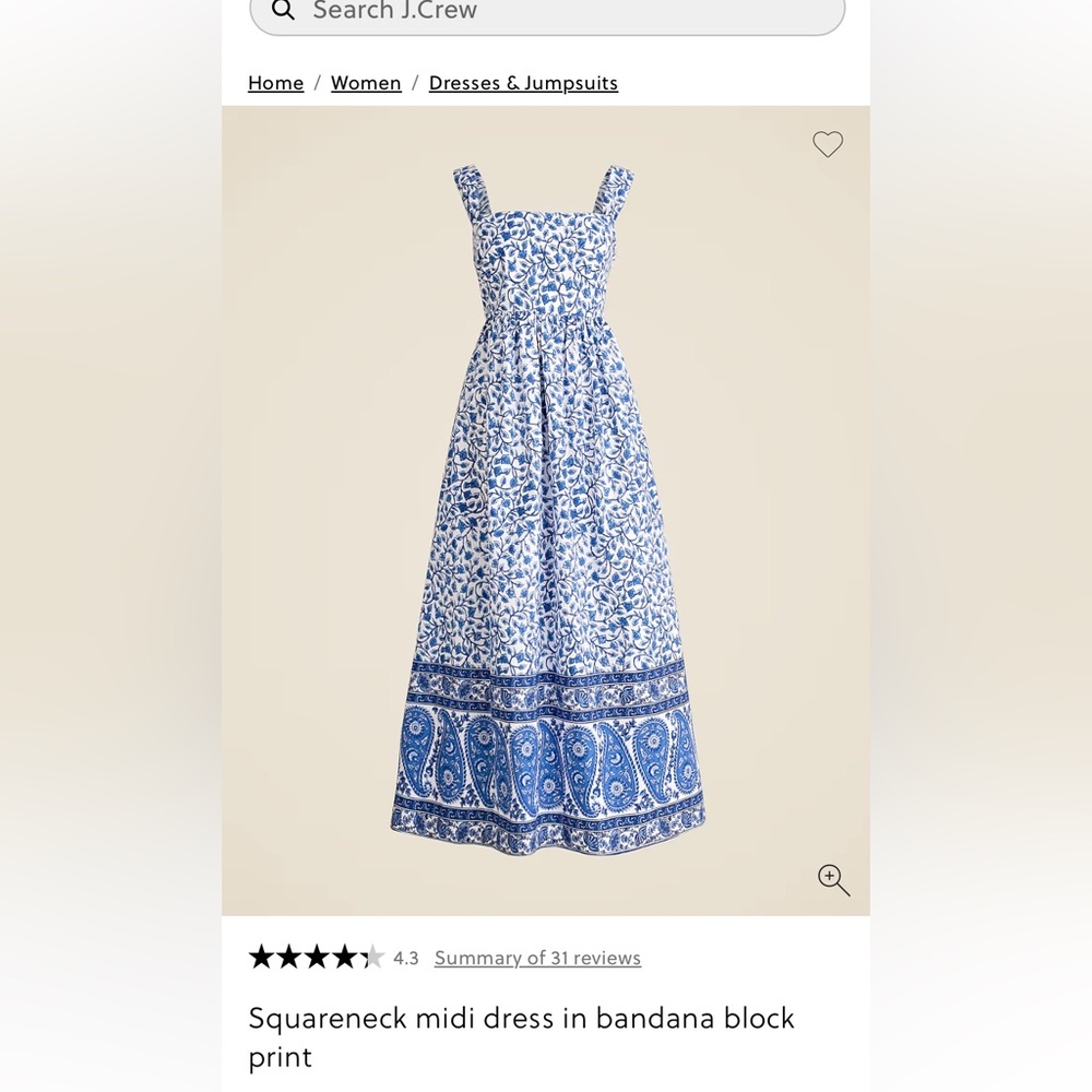 J. Crew Blue and White Floral Paisley Maxi Dress - Picture 4 of 7